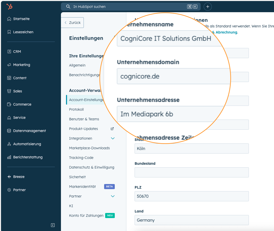 Grafik HubSpot Analyse